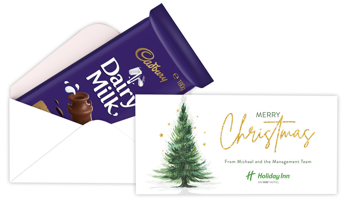 Simple Spruce Christmas Custom Cadbury Bar Box (Box Only)