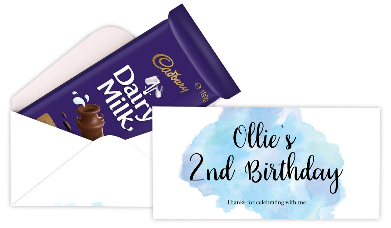 A Splash Of Watercolour In Blue Cadbury Bar Box (Box Only)