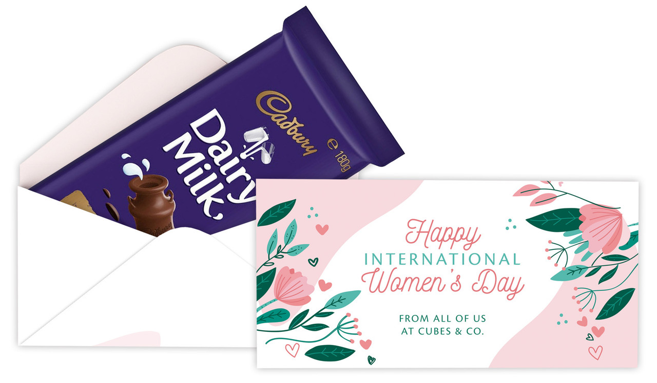 Fun Floral Personalised Womens Day Cadbury Bar Box (Box Only)