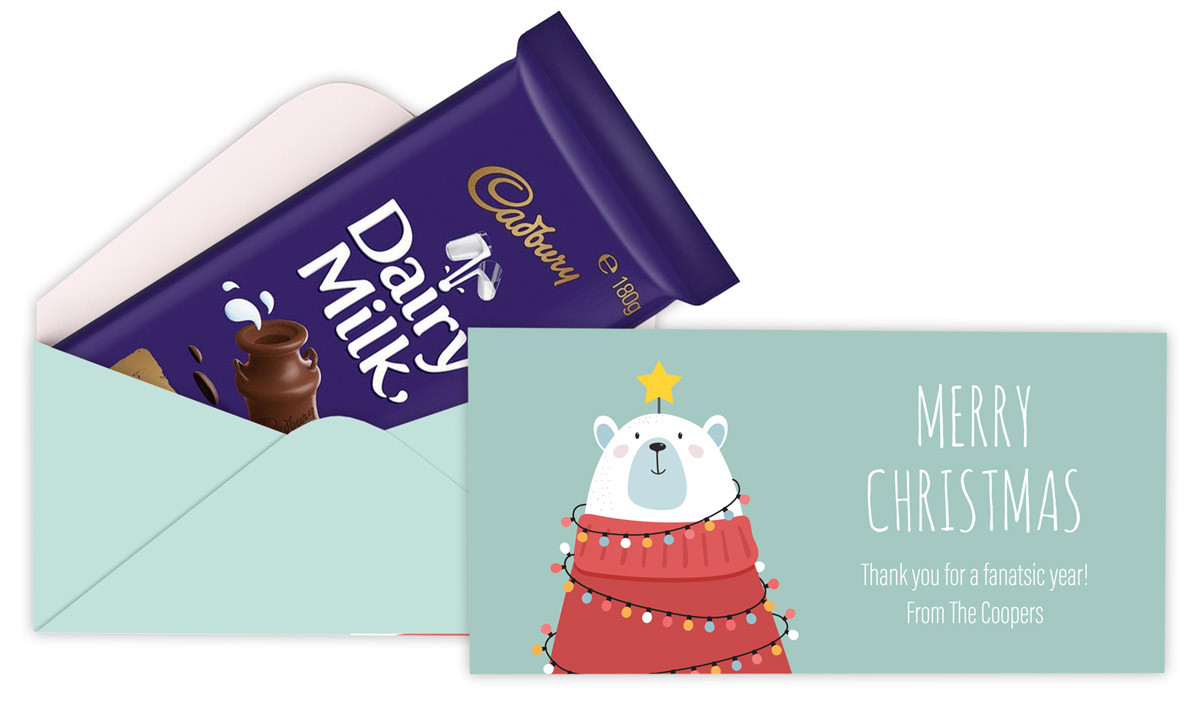 Polar Bear Christmas Custom Cadbury Bar Box