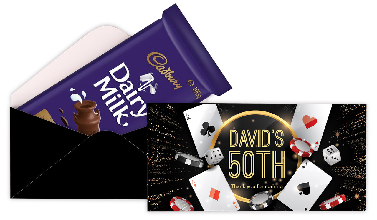 Casino Personalised Birthday Cadbury Bar Box Favour (Box Only)