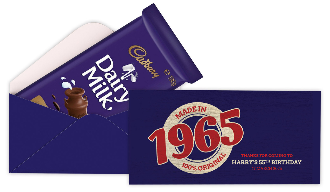 Made In Year Custom Birthday Cadbury Bar Box (Box Only)