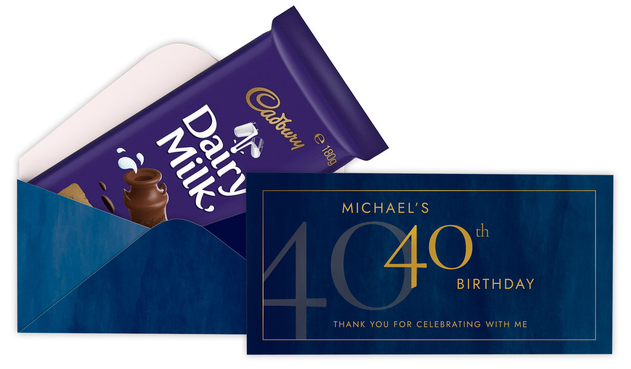 Navy Gouache Custom Birthday Cadbury Bar Box
