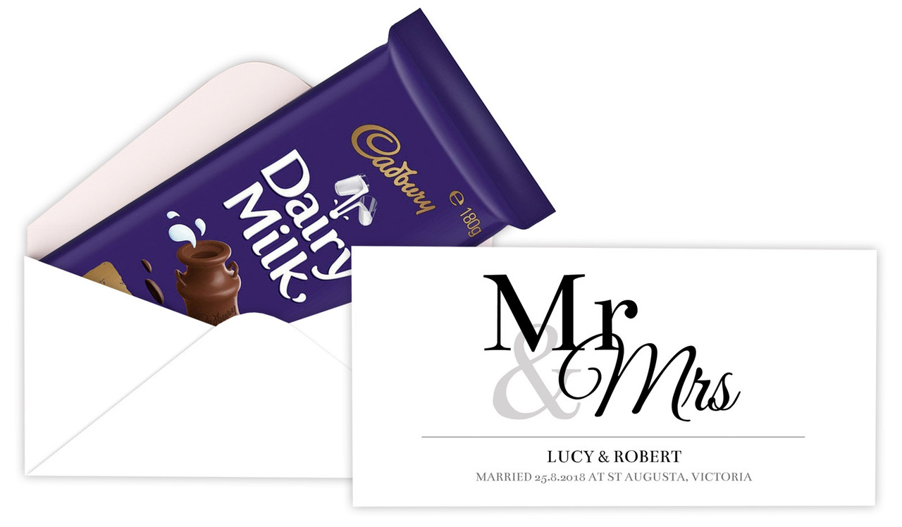 Mr And Mrs Announcement Custom Wedding Cadbury Bar Box