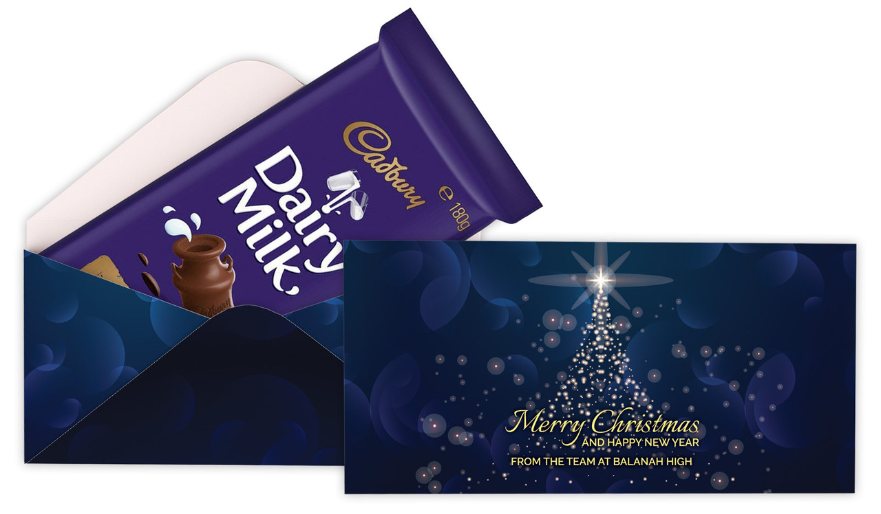 Blue Night Custom Christmas Cadbury Bar Box