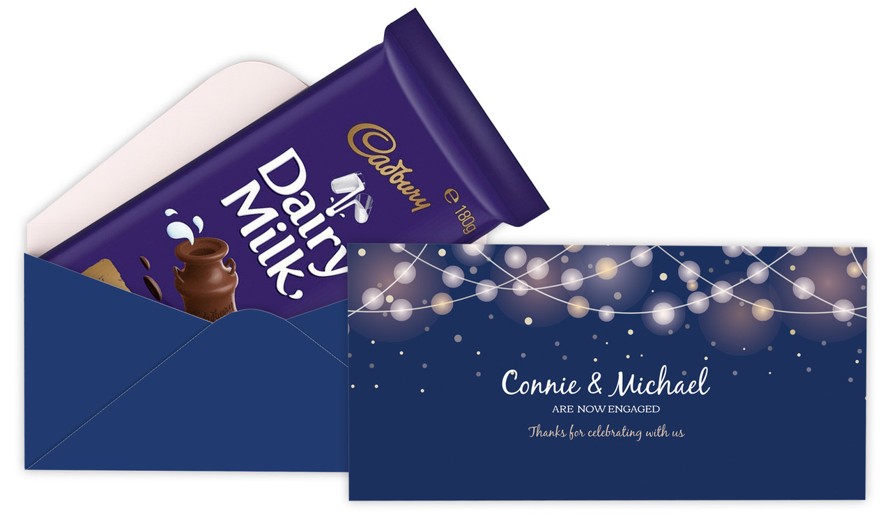 Night Lights Engagement Personalised Cadbury Bar Box (Box Only)
