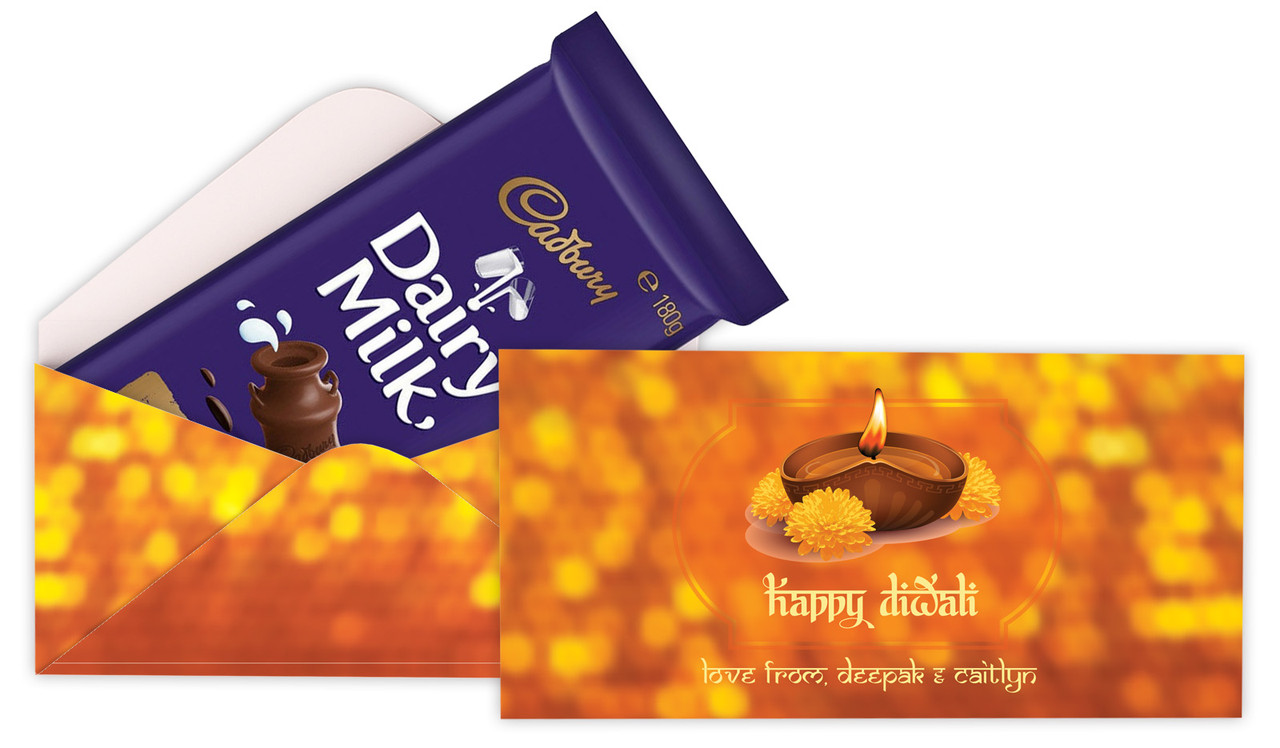 Bokeh Candle Diwali Personalised Cadbury Bar Box (Box Only)