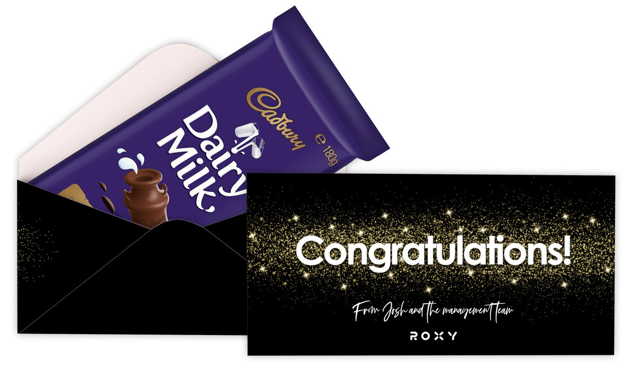 Gold Dust Congratulations Personalised Cadbury Bar Box