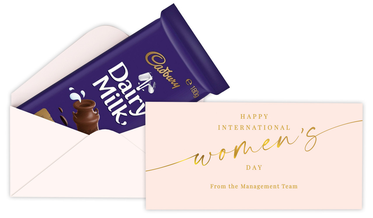 Gold On Blush Personalised Cadbury Bar Box (Box Only)
