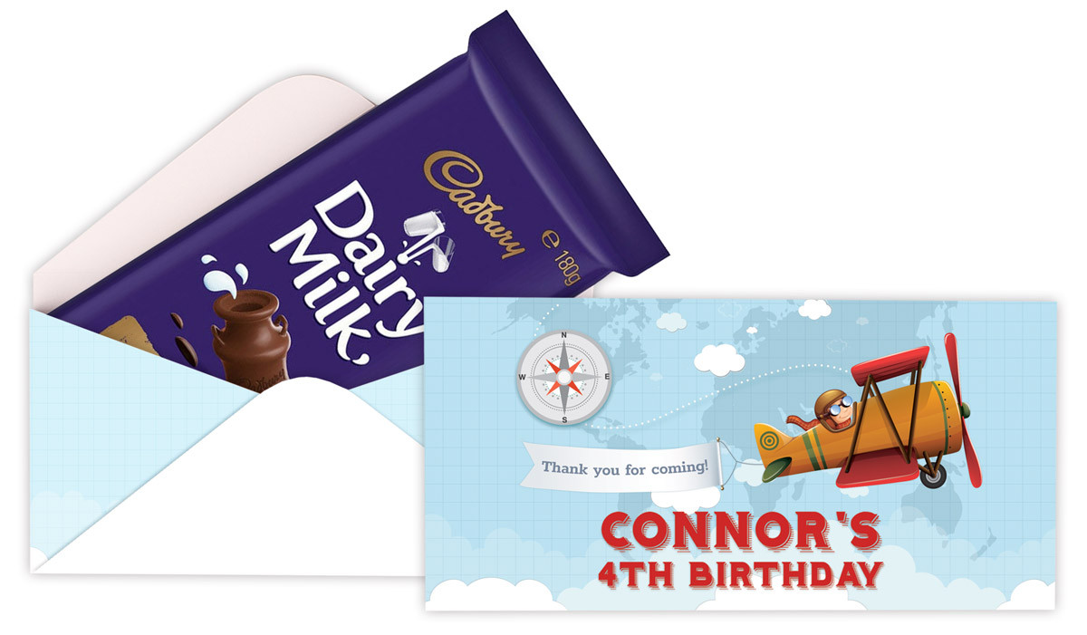 Aeroplane Personalised Cadbury Bar Box