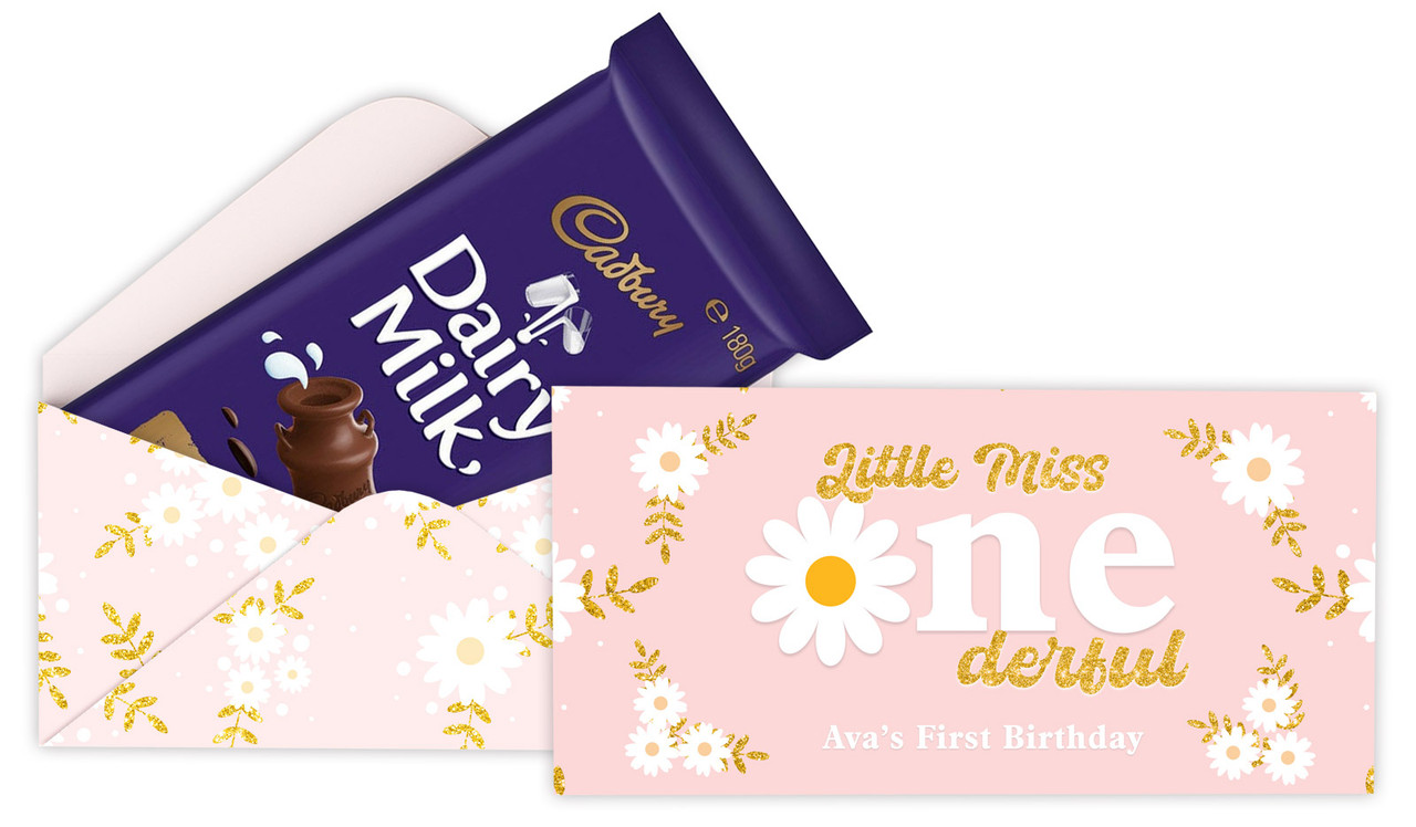 Little Miss Onederful Personalised 1st Birthday Cadbury Bar Box