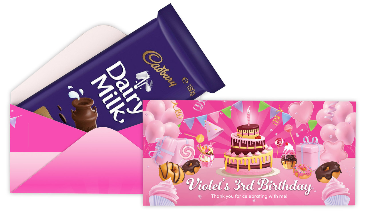 Birthday Cake Personalised Cadbury Bar Box (Box Only)