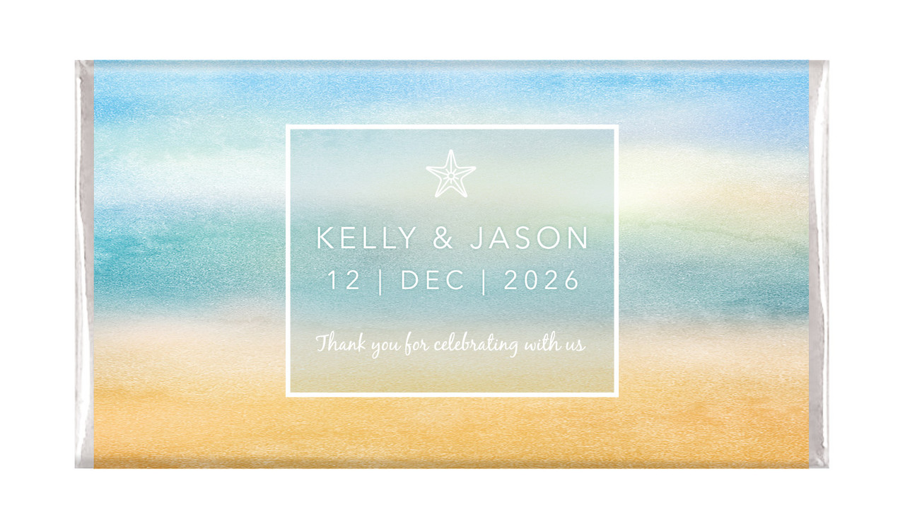 Beach Watercolour Personalised Chocolate Bar