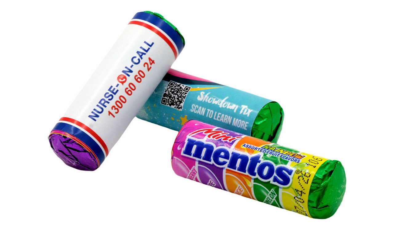 Branded Mini Mentos 10g Lolly Rolls