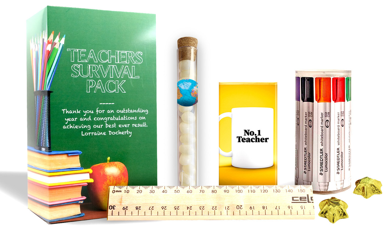 Teacher Survival Compact Hamper In Personalised Gift Box