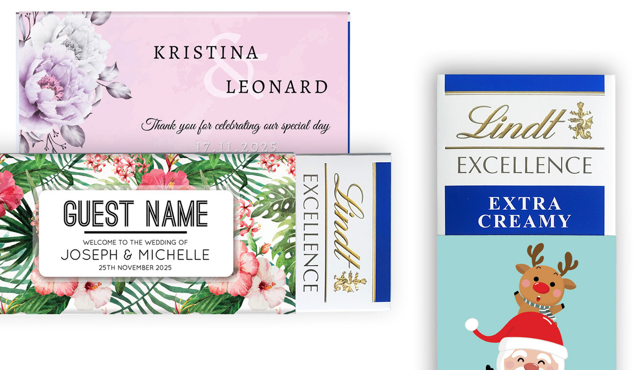 Lindt Bar With Personalised Sleeve - Box Of 20
