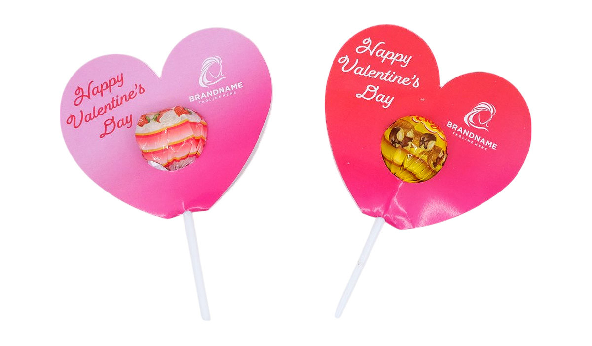 Custom Heart-Shaped Pop Holder With Chupa Chup