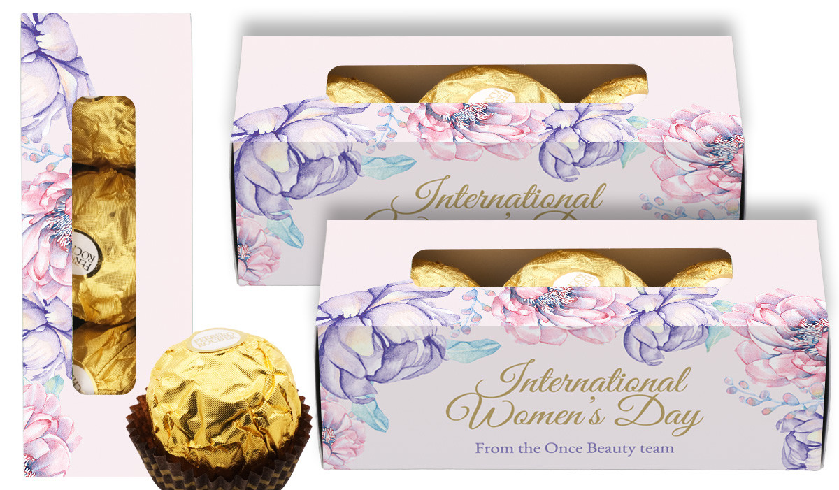 Lilac Personalised Womens Day Ferrero Rocher Gift Box