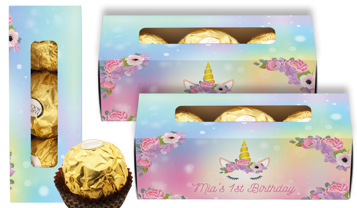 Sparkle Unicorn Birthday Personalised Ferrero Rocher Gift Box