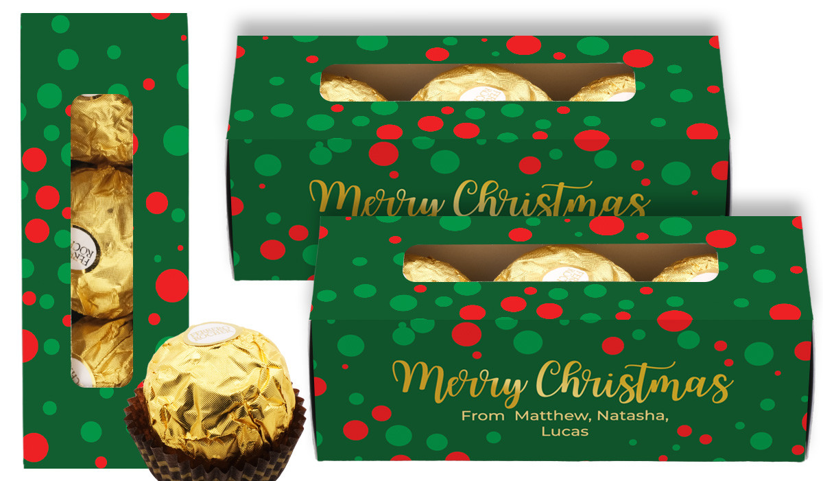 Xmas Dots Christmas Custom Ferrero Rocher Gift Box