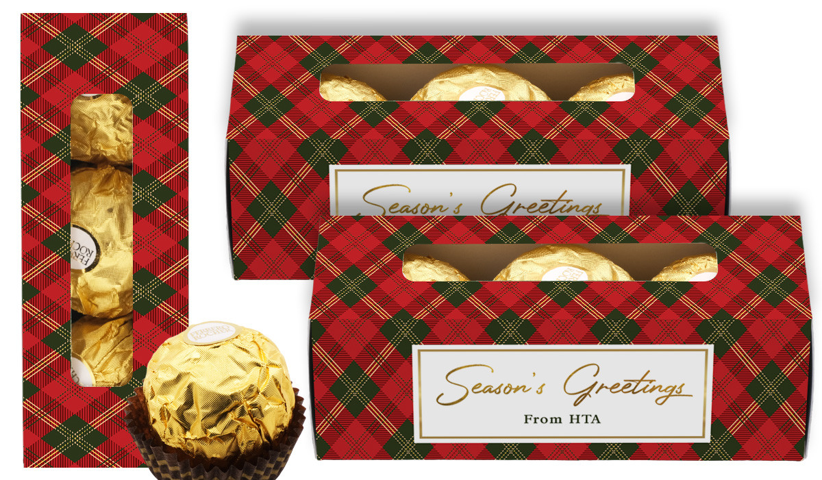 Tartan Christmas Custom Ferrero Rocher Gift Box