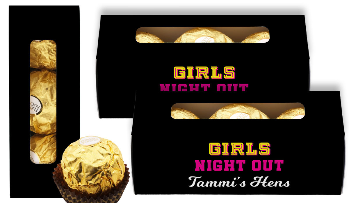Bold Text Hens Night Personalised Ferrero Rocher Gift Box