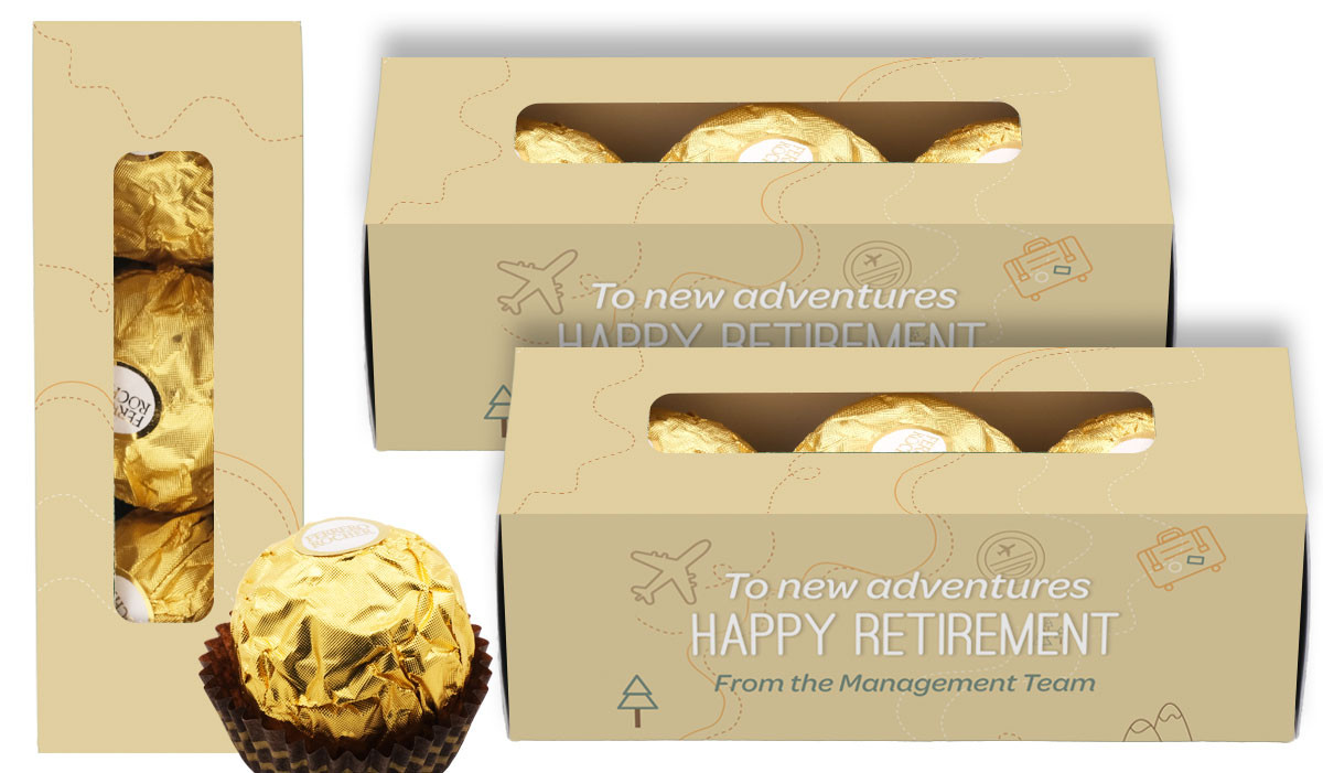Travel Map Retirement Personalised Ferrero Rocher Gift Box