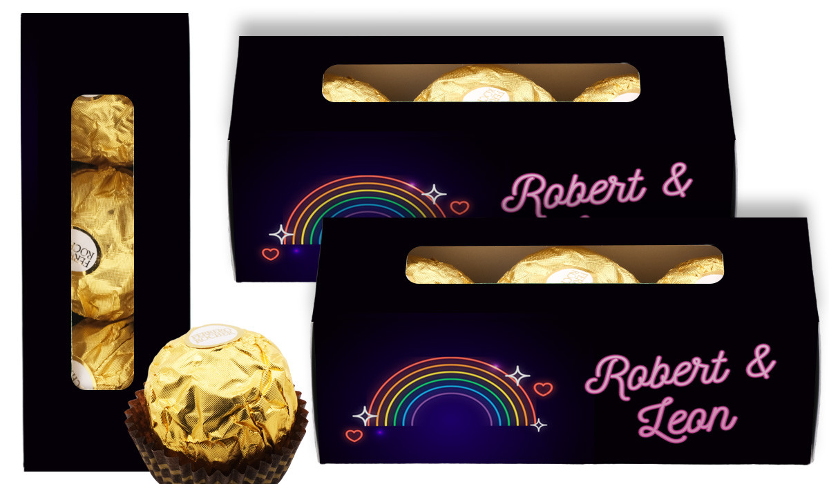 Neon Rainbow Personalised Ferrero Rocher Gift Box