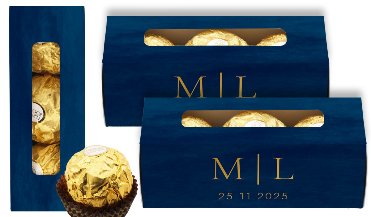 Monogram On Navy Personalised Ferrero Rocher Gift Box