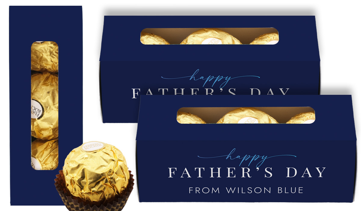 Navy Blue Fathers Day Custom Ferrero Rocher Gift Box