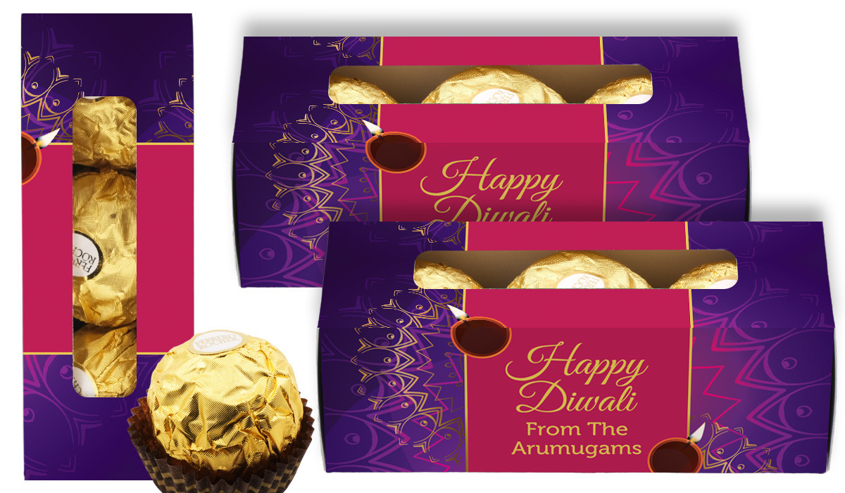 Bold Stripe Diwali Personalised Ferrero Rocher Gift Box