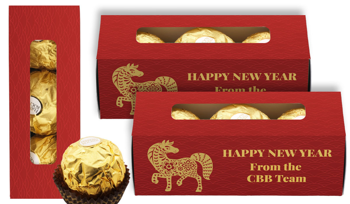 Gold Emblem Chinese New Year Personalised Ferrero Rocher Gift Box