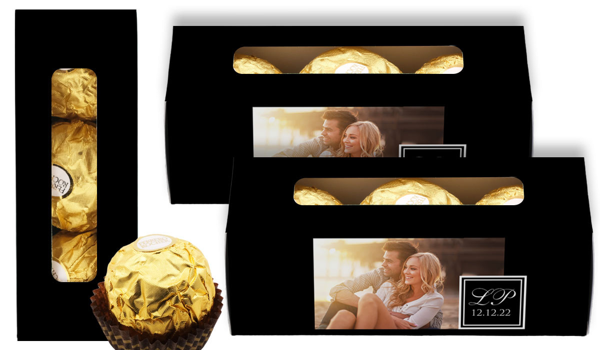 A Photo With Square Personalised Ferrero Rocher Gift Box