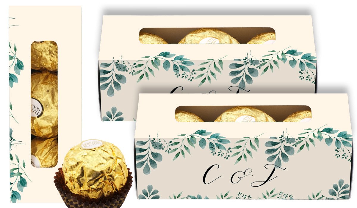 Branches On Cream Personalised Ferrero Rocher Gift Box