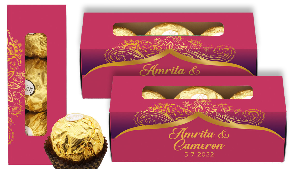 Regal Pink And Gold Personalised Ferrero Rocher Gift Box