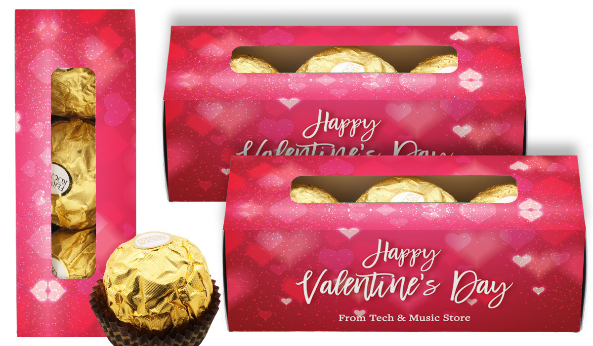 Heart Bokeh Personalised Valentine's Day Ferrero Rocher Gift Box