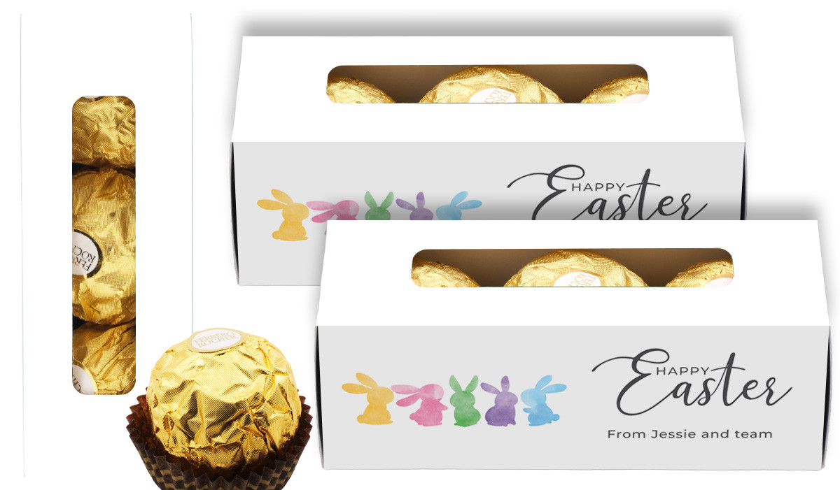 Colourful Bunnies Personalised Easter Ferrero Rocher Gift Box