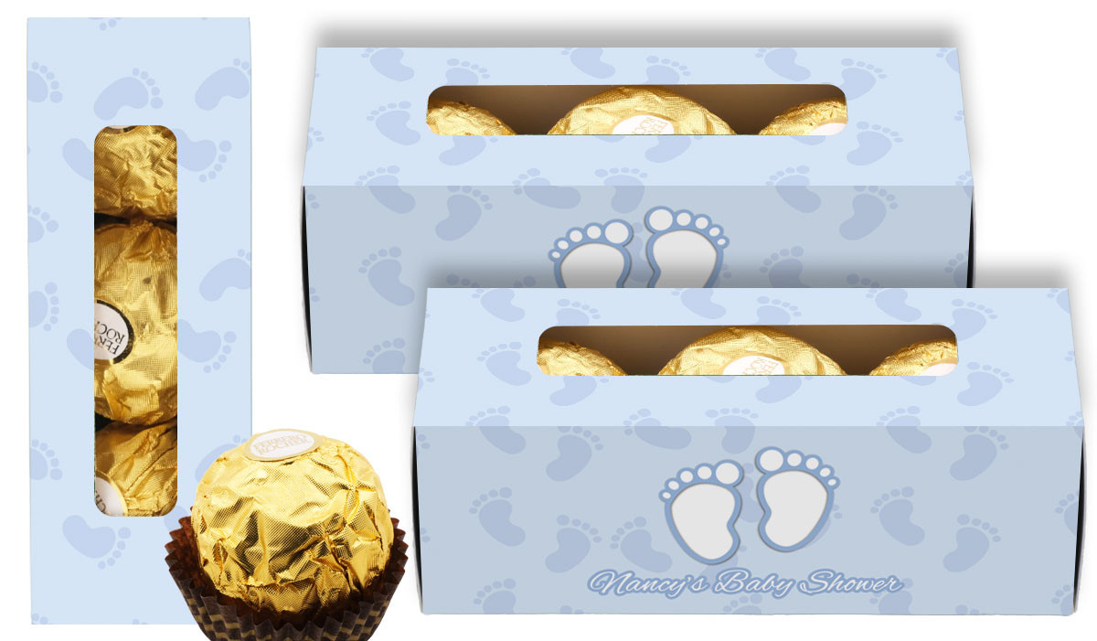 Baby Feet In Blue Baby Shower Ferrero Rocher Gift Box