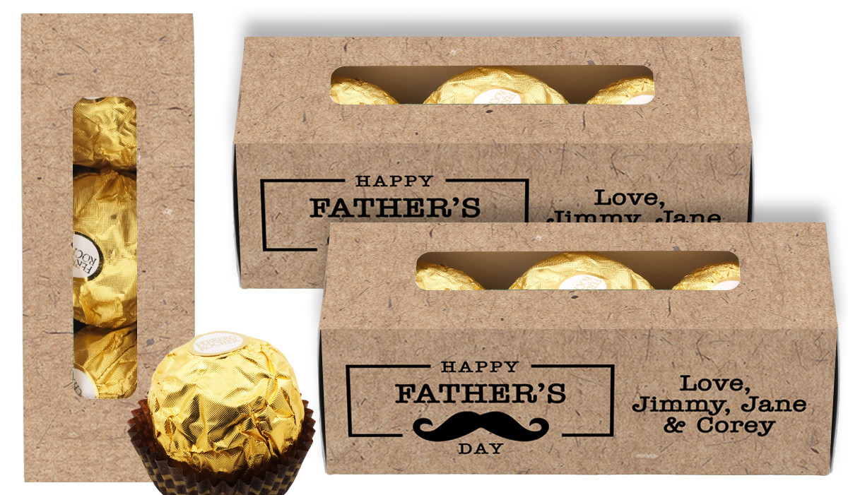 Kraft Moustache Father's Day Personalised Ferrero Rocher Gift Box