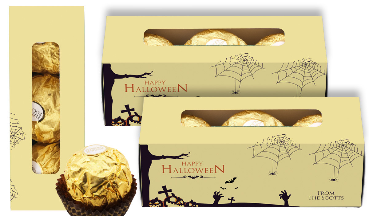 Graveyard Pumpkins Halloween Personalised Ferrero Rocher Gift Box