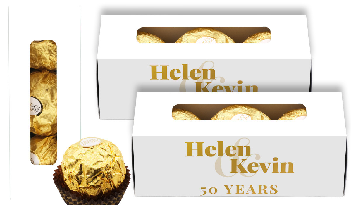 Bold Names Anniversary Personalised Ferrero Rocher Gift Box