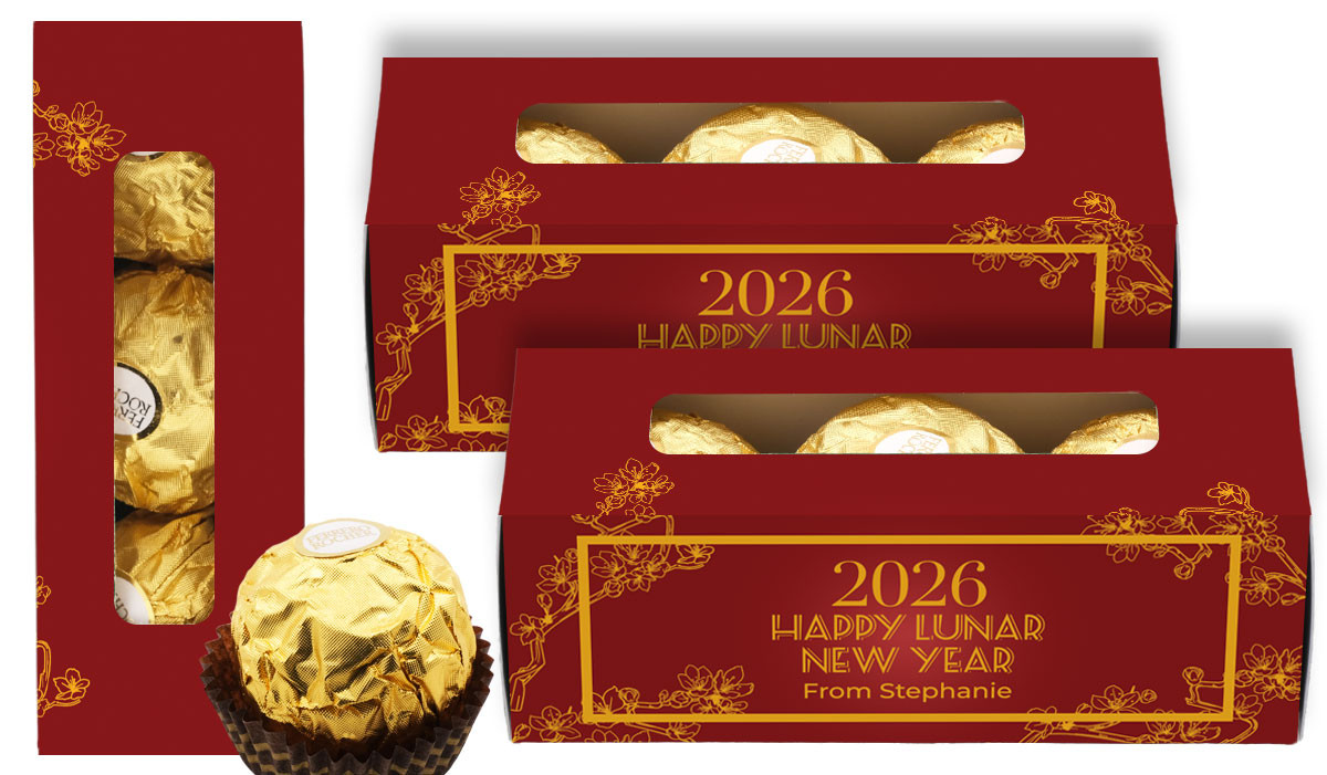 Cherry Blossoms Chinese New Year Personalised Ferrero Rocher Gift Box