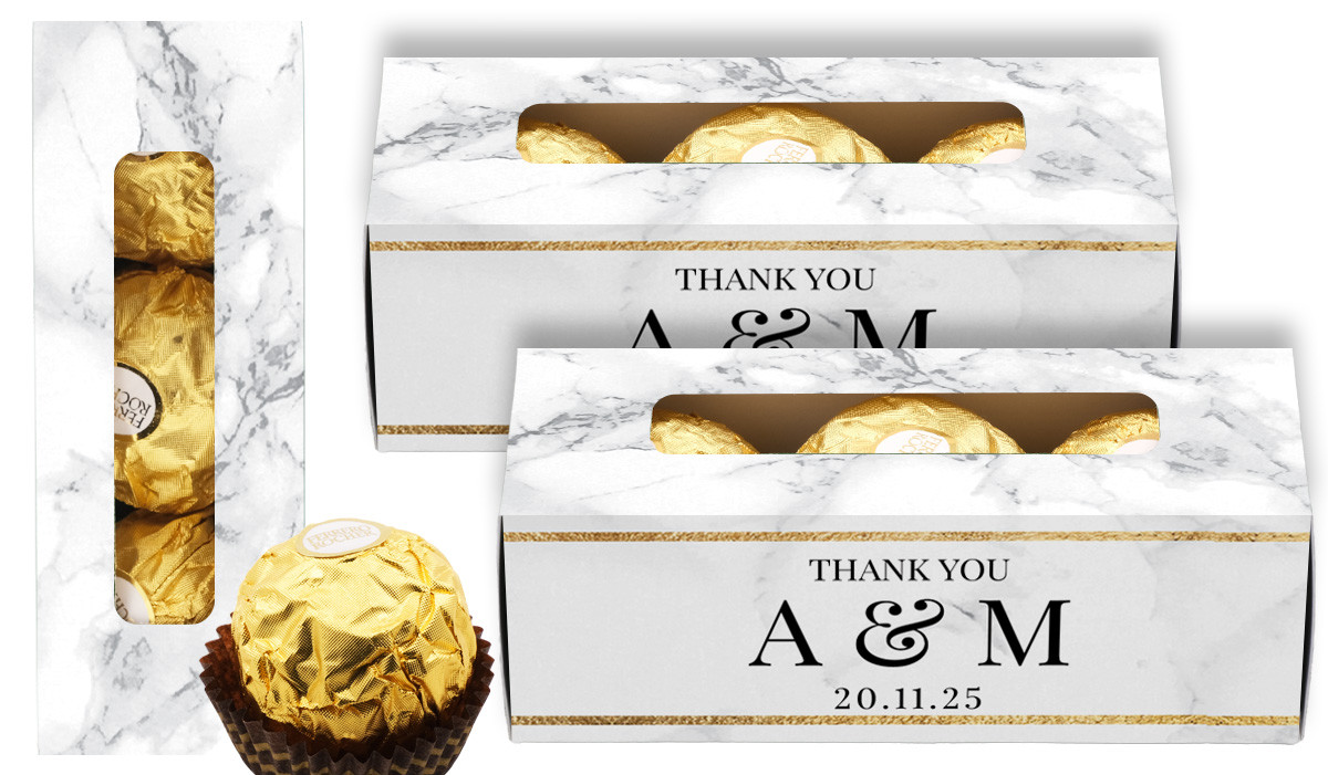 Marble Gold Frame Personalised Ferrero Rocher Gift Box