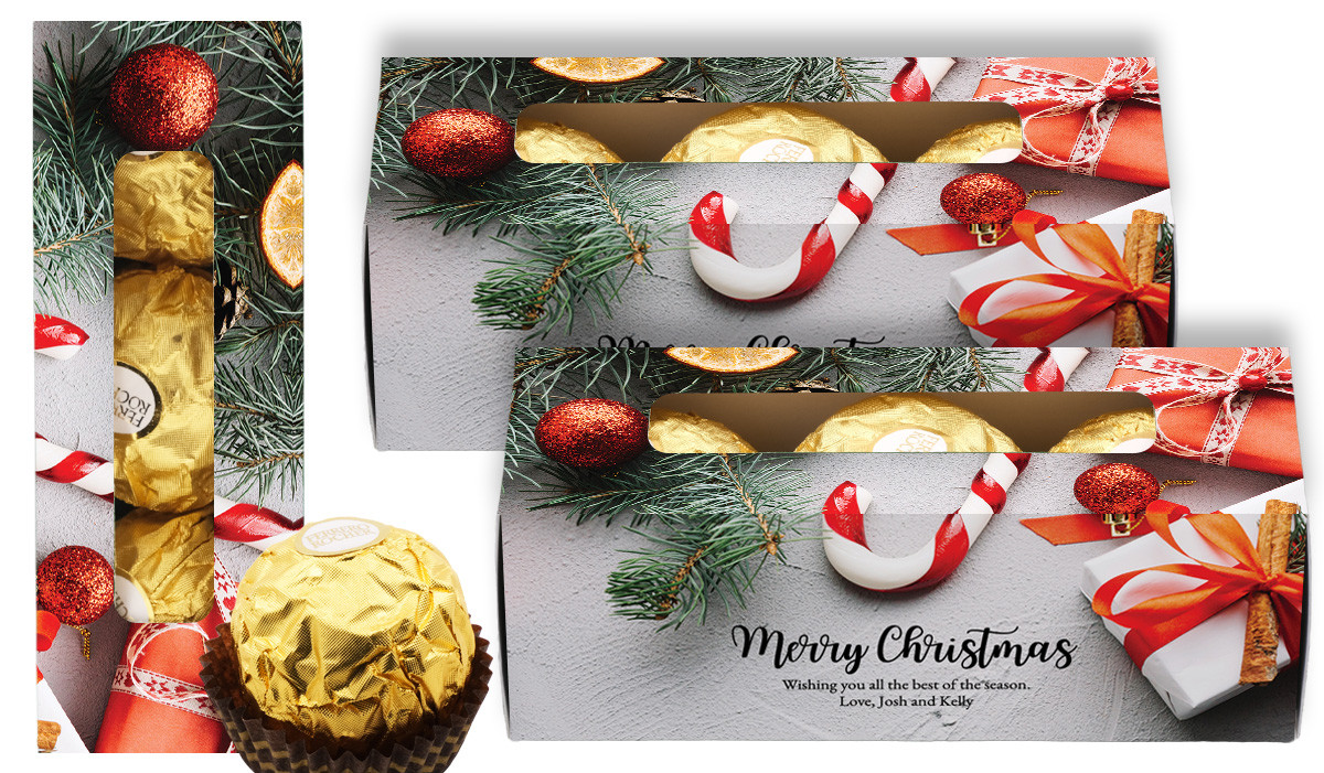 Christmas Background Personalised Ferrero Rocher Gift Box