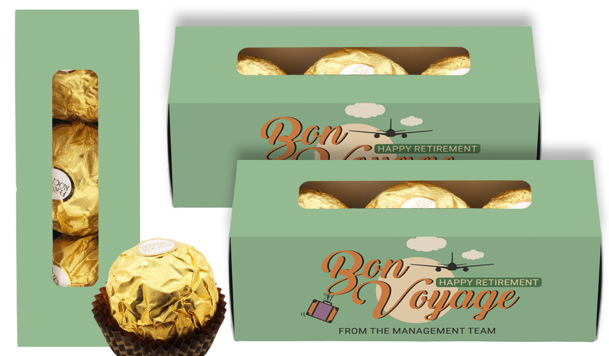 Bon Voyage Retirement Personalised Ferrero Rocher Gift Box