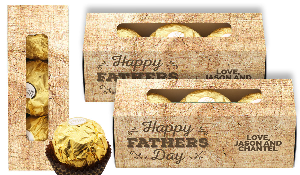 Timber Message Father's Day Personalised Ferrero Rocher Gift Box