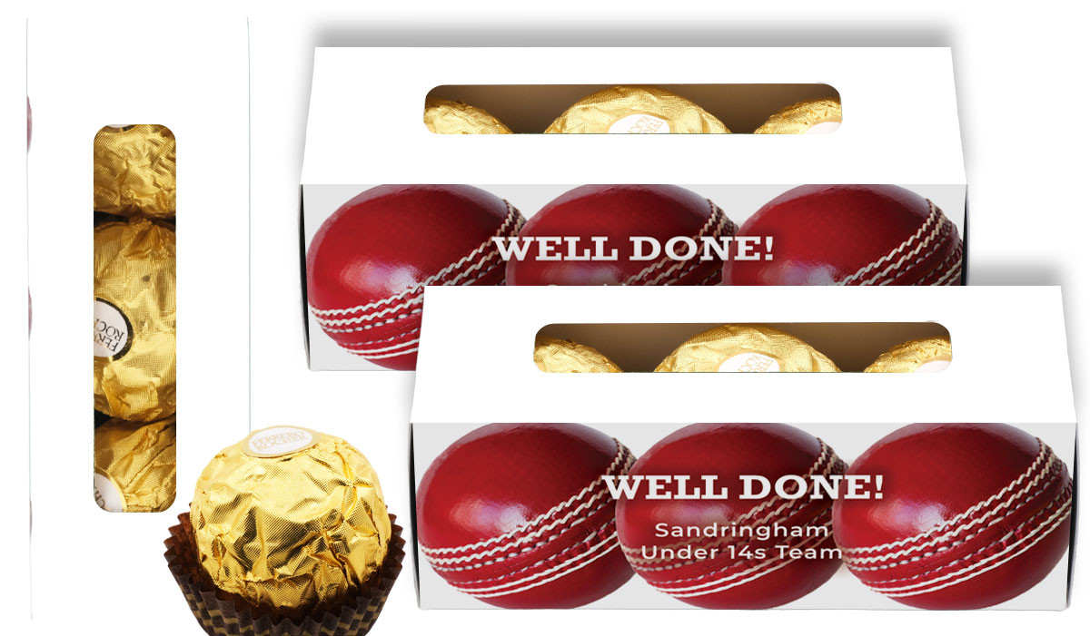Cricket Ball Personalised Ferrero Rocher Gift Box
