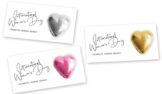 Simple Celebration Womens Day Chocolate Heart Card