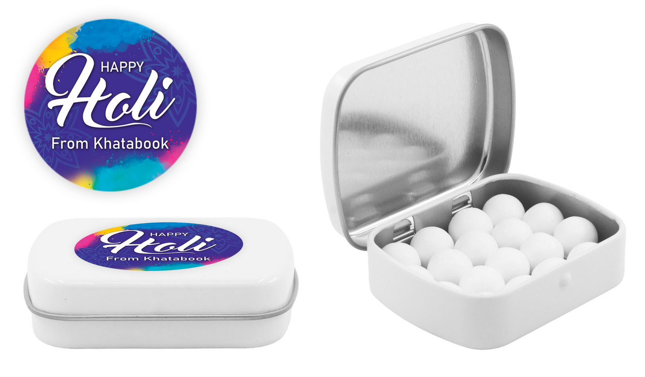Purple Branded Holi Mint Tins