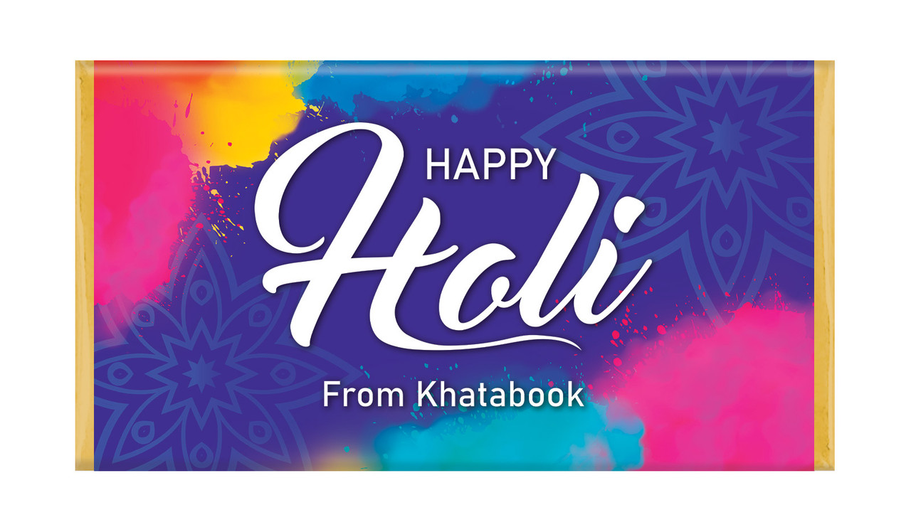 Purple Branded Holi Custom Chocolate Bars